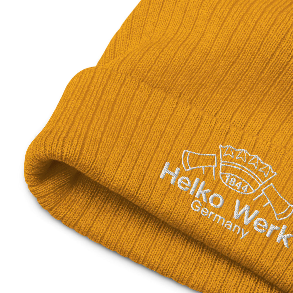 Ribbed knit beanie | Mustard